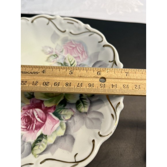 Vintage Kalk Porcelain Japan Floral Footed Pedestal Candy Mint Dish - Picture 13 of 13